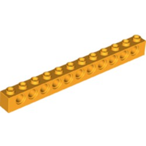 Деталь LEGO 3895 Technic, Brick 1 x 12 with Holes - Bright Light Orange
