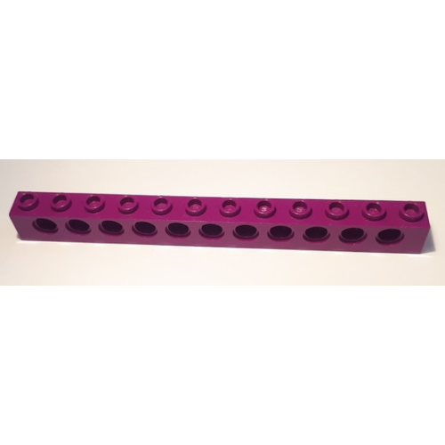 Деталь LEGO 3895 Technic, Brick 1 x 12 with Holes - Purple