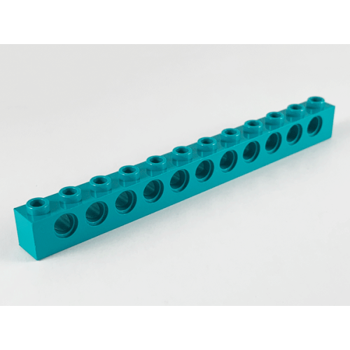 Деталь LEGO 3895 Technic, Brick 1 x 12 with Holes - Dark Turquoise