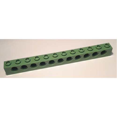 Деталь LEGO 3895 Technic, Brick 1 x 12 with Holes - Sand Green