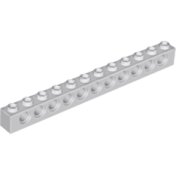 Technic, Brick 1 x 12 with Holes - Light Bluish Gray