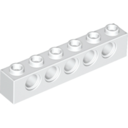 Деталь LEGO 3894 Technic, Brick 1 x 6 with Holes - White