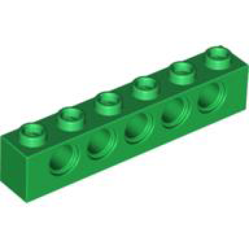 Деталь LEGO 3894 Technic, Brick 1 x 6 with Holes - Green