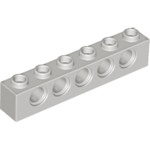Деталь LEGO 3894 Technic, Brick 1 x 6 with Holes - Light Gray