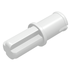 Technic, Axle 1L with Pin without Friction Ridges - White Technic, Axle 1L with Pin without Friction Ridges - White