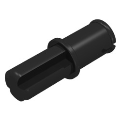 Technic, Axle 1L with Pin without Friction Ridges - Black