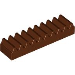Technic, Gear Rack 1 x 4 - Reddish Brown