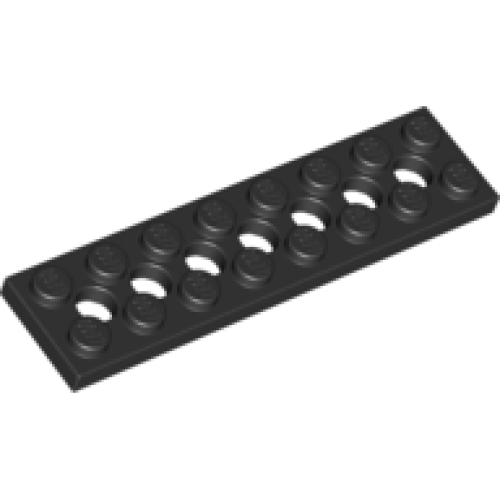 Деталь LEGO 3738 Technic, Plate 2 x 8 with 7 Holes - Black
