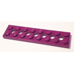 Technic, Plate 2 x 8 with 7 Holes - Purple Technic, Plate 2 x 8 with 7 Holes - Purple