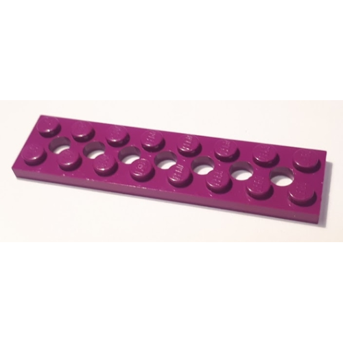 Деталь LEGO 3738 Technic, Plate 2 x 8 with 7 Holes - Purple