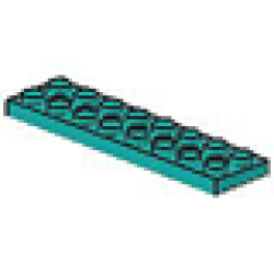 Technic, Plate 2 x 8 with 7 Holes - Dark Turquoise Technic, Plate 2 x 8 with 7 Holes - Dark Turquoise