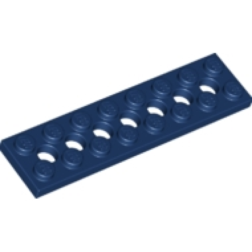 Деталь LEGO 3738 Technic, Plate 2 x 8 with 7 Holes - Dark Blue