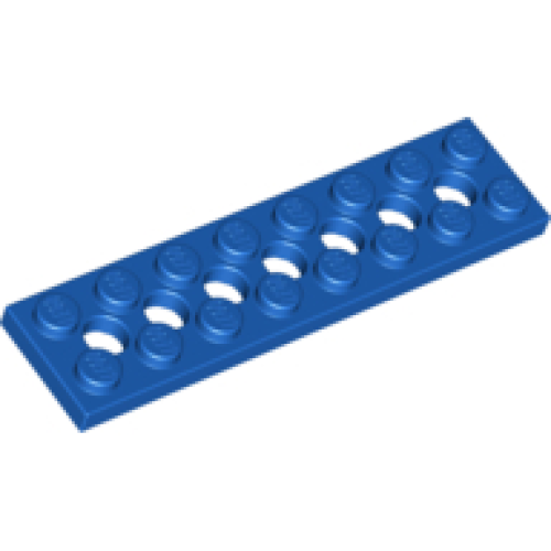 Деталь LEGO 3738 Technic, Plate 2 x 8 with 7 Holes - Blue
