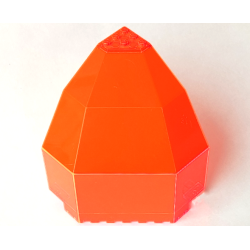 Panel 10 x 10 x 12 Quarter Dome - Trans-Neon Orange