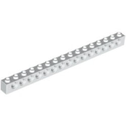 Technic, Brick 1 x 16 with Holes - White Technic, Brick 1 x 16 with Holes - White