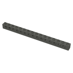 Technic, Brick 1 x 16 with Holes - Dark Gray Technic, Brick 1 x 16 with Holes - Dark Gray