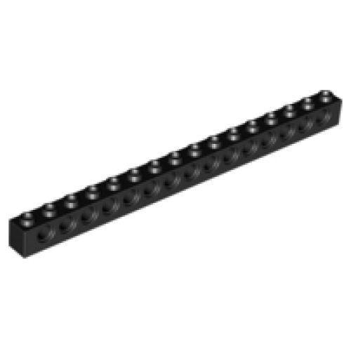 Деталь LEGO 3703 Technic, Brick 1 x 16 with Holes - Black