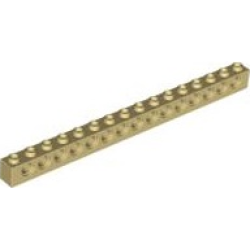 Technic, Brick 1 x 16 with Holes - Tan Technic, Brick 1 x 16 with Holes - Tan
