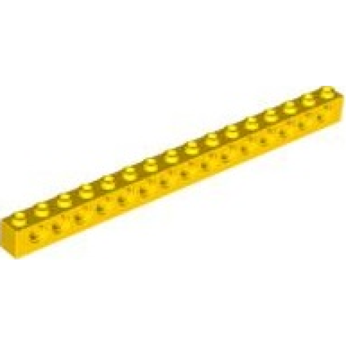 Деталь LEGO 3703 Technic, Brick 1 x 16 with Holes - Yellow