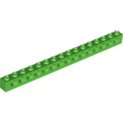 Technic, Brick 1 x 16 with Holes - Bright Green Technic, Brick 1 x 16 with Holes - Bright Green