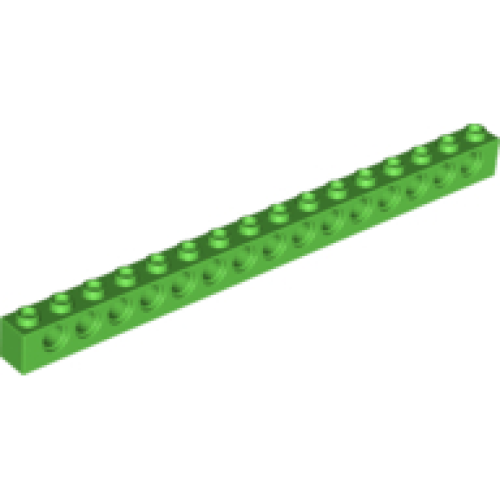 Деталь LEGO 3703 Technic, Brick 1 x 16 with Holes - Bright Green