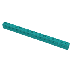 Technic, Brick 1 x 16 with Holes - Dark Turquoise Technic, Brick 1 x 16 with Holes - Dark Turquoise