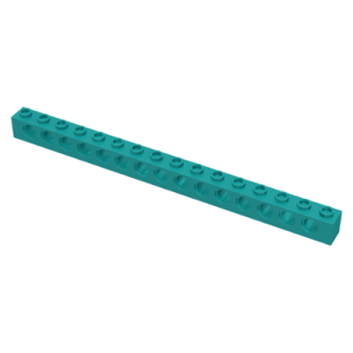 Деталь LEGO 3703 Technic, Brick 1 x 16 with Holes - Dark Turquoise