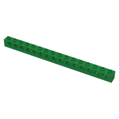 Деталь LEGO 3703 Technic, Brick 1 x 16 with Holes - Green