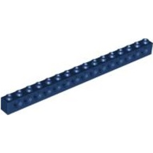 Деталь LEGO 3703 Technic, Brick 1 x 16 with Holes - Dark Blue