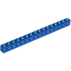 Technic, Brick 1 x 16 with Holes - Blue Technic, Brick 1 x 16 with Holes - Blue