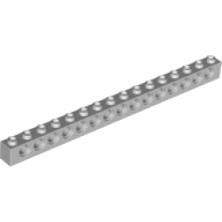 Technic, Brick 1 x 16 with Holes - Light Bluish Gray Technic, Brick 1 x 16 with Holes - Light Bluish Gray