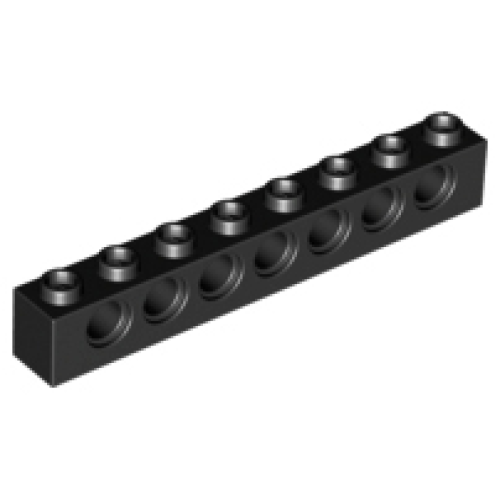 Деталь LEGO 3702 Technic, Brick 1 x 8 with Holes - Black