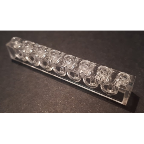 Деталь LEGO 3702 Technic, Brick 1 x 8 with Holes - Trans-Clear