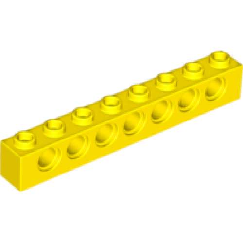 Деталь LEGO 3702 Technic, Brick 1 x 8 with Holes - Yellow