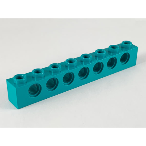 Деталь LEGO 3702 Technic, Brick 1 x 8 with Holes - Dark Turquoise