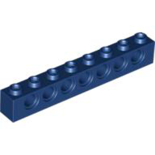 Деталь LEGO 3702 Technic, Brick 1 x 8 with Holes - Dark Blue