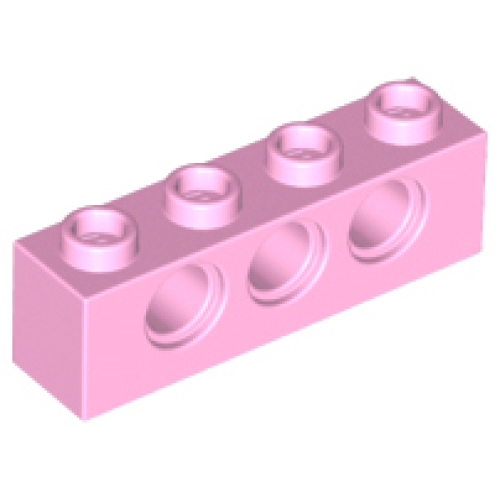 Деталь LEGO 3701 Technic, Brick 1 x 4 with Holes - Bright Pink