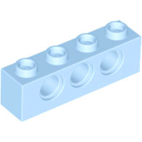Деталь LEGO 3701 Technic, Brick 1 x 4 with Holes - Bright Light Blue