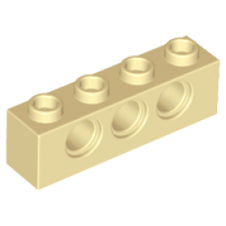 Technic, Brick 1 x 4 with Holes - Tan