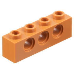 Technic, Brick 1 x 4 with Holes - Dark Nougat