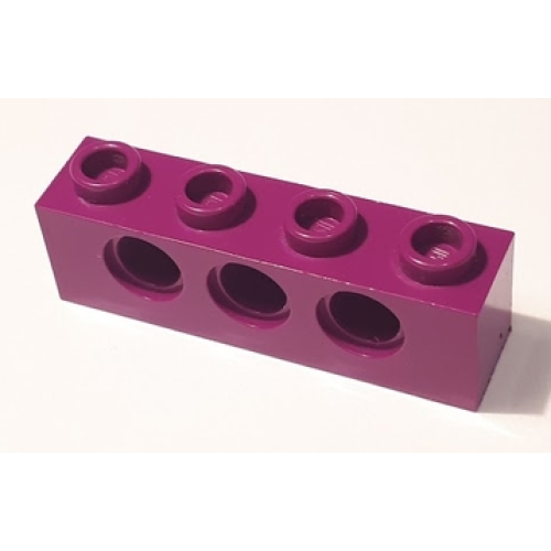Деталь LEGO 3701 Technic, Brick 1 x 4 with Holes - Purple