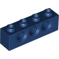 Technic, Brick 1 x 4 with Holes - Dark Blue