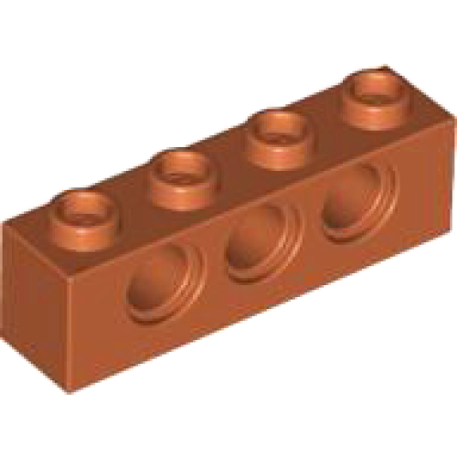 Деталь LEGO 3701 Technic, Brick 1 x 4 with Holes - Dark Orange