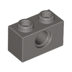 Technic, Brick 1 x 2 with Hole - Dark Gray Technic, Brick 1 x 2 with Hole - Dark Gray