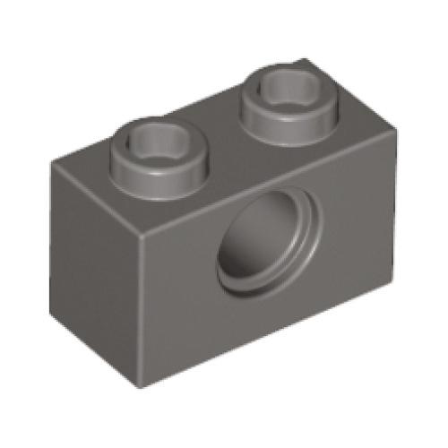 Деталь LEGO 3700 Technic, Brick 1 x 2 with Hole - Dark Gray