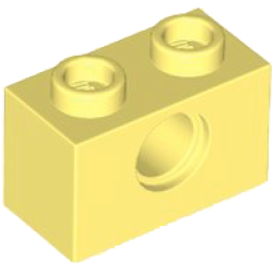 Technic, Brick 1 x 2 with Hole - Bright Light Yellow Technic, Brick 1 x 2 with Hole - Bright Light Yellow