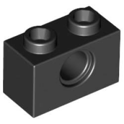 Technic, Brick 1 x 2 with Hole - Black Technic, Brick 1 x 2 with Hole - Black