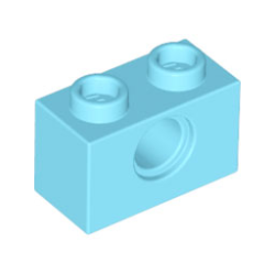 Technic, Brick 1 x 2 with Hole - Medium Azure Technic, Brick 1 x 2 with Hole - Medium Azure