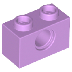 Technic, Brick 1 x 2 with Hole - Medium Lavender Technic, Brick 1 x 2 with Hole - Medium Lavender