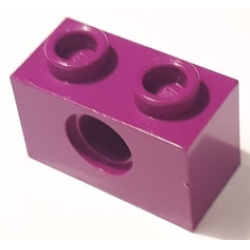 Technic, Brick 1 x 2 with Hole - Purple Technic, Brick 1 x 2 with Hole - Purple